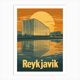 Aihrgdesign A Mid Century Modern Travel Poster For Reykjavik Art Print