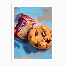 Chocolate Chip Cookie Oil Painting 1 Art Print