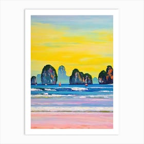 Railay Beach, Krabi, Thailand Bright Abstract Art Print