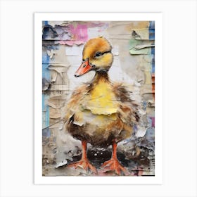 Fun Duckling Collage Mixed Media 3 Art Print