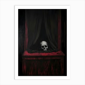 Skull In The Window Art Print