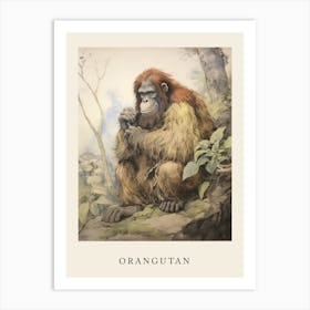 Beatrix Potter Inspired  Animal Watercolour Orangutan Art Print