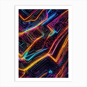 Neon Abstract Background Art Print