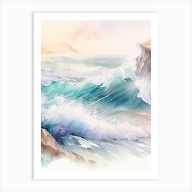 Crashing Waves Landscapes Waterscape Gouache 1 Art Print