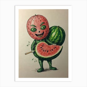 Watermelon Man 2 Art Print