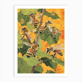 Leafcutter Bee Storybook Illustration 21 Art Print