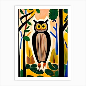 Owl In The Woods Art Print