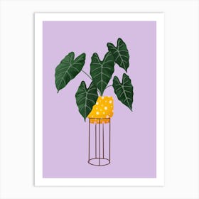 Philodendron On Purple Art Print