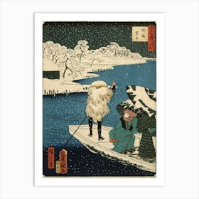 Hashiba Ferry In Snow By Utagawa Hiroshige Ii And Utagawa Kunisada Art Print