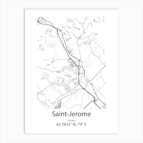 Saint Jerome,Canada Minimalist Map Art Print