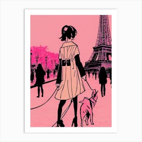 Eiffel Tower In Pink Art Print