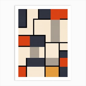 Astral Array: Geometric Stars of the Mid-Century Art Print