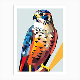 Colourful Geometric Bird Falcon 4 Art Print