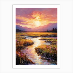 Sunset In The Meadow 2 Art Print