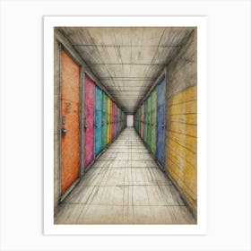Hallway Of Doors Art Print