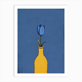 Blue Tulip In A Vase Canvas Print Art Print