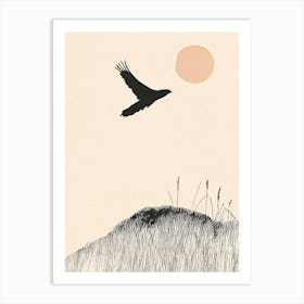 Crow In Flight Art Print