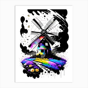 Rainbow Windmill 1 Art Print