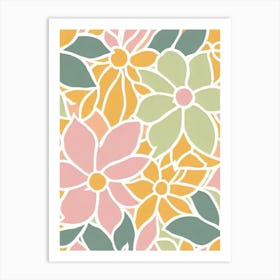 Statice Pastel Floral 1 Flower Art Print