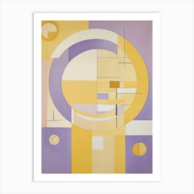 Yellow And Lilac Abstract Art Print