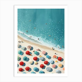 Umbrellas On The Beach Art Print