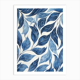 Blue Leaves 17 Art Print