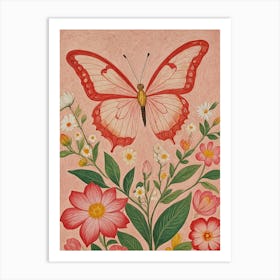 Red Butterfly Art Print