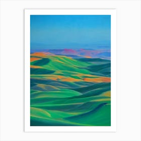 Masada National Park Israel Blue Oil Painting 1  Art Print