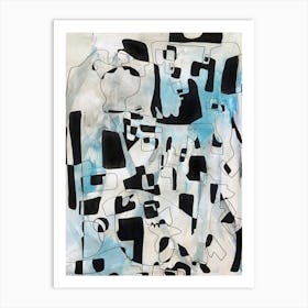 CONNECTION - Abstract Illustration Black and Blue by "Colt x Wilde"  Art Print