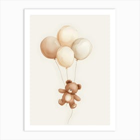 Teddy Bear With Balloons Kids and Nursery 3 Art Print