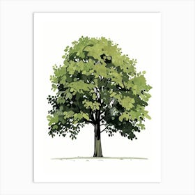 Elm Tree Pixel Illustration 1 Art Print