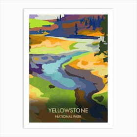 Yellowstone National Park Travel Poster Matisse Style 1 Art Print
