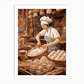 Dumpling Making Chinese New Year 1 Art Print