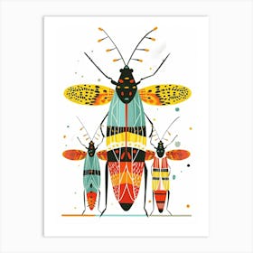 Colourful Insect Illustration Aphid 1 Art Print