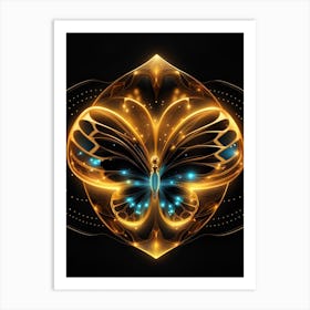 Golden Butterfly 50 Art Print