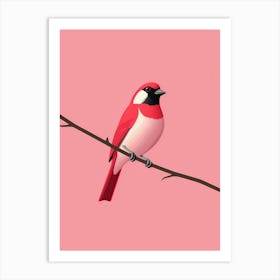Minimalist Finch 1 Illustration Art Print