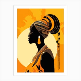African Woman Silhouette 3 Art Print