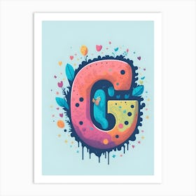 Colorful Letter G Illustration 23 Art Print