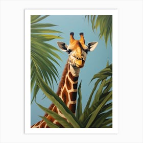 Giraffe 2 Tropical Animal Portrait Art Print