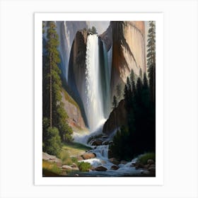 Yosemite Falls, United States Peaceful Oil Art  (1) Art Print