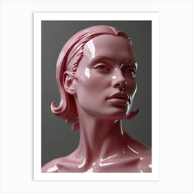 Pink woman statue Art Print