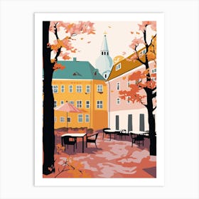 Turku, Finland, Flat Pastels Tones Illustration 1 Art Print