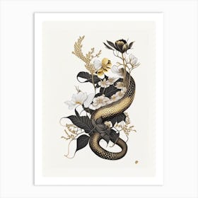 Trans Pecos Rat Snake Gold And Black Art Print