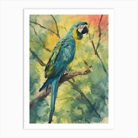 Parrot Pastel Watercolour 1 Poster