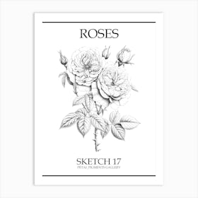 Roses Sketch 17 Poster Art Print