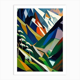 Fiordland National Park New Zealand Cubo Futuristic Art Print