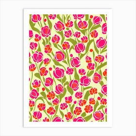 Tulip Floral Print Warm Tones 2 Flower Art Print