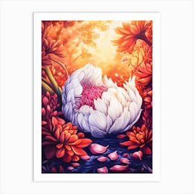 Flower In The Water Art Print