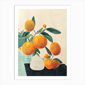 Orange Tree Branch In A Vase Still Nature Art Print