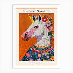 Unicorn In A Knitted Jumper Rainbow Floral Painting 3 Poster Art Print